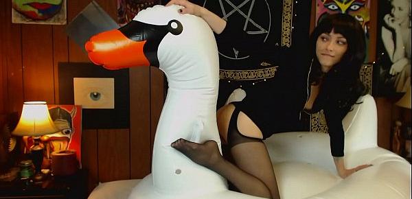  AdalynnX - Inflatable Swan Fun 1
